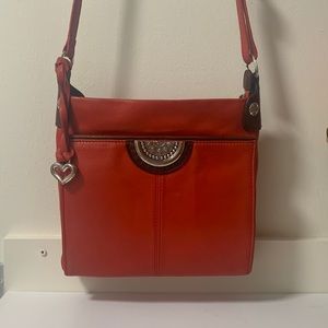 Brighton Orange Leather Jagger Crossbody